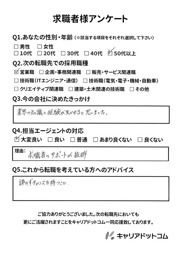 求職者様アンケート１６（2017年10月）
